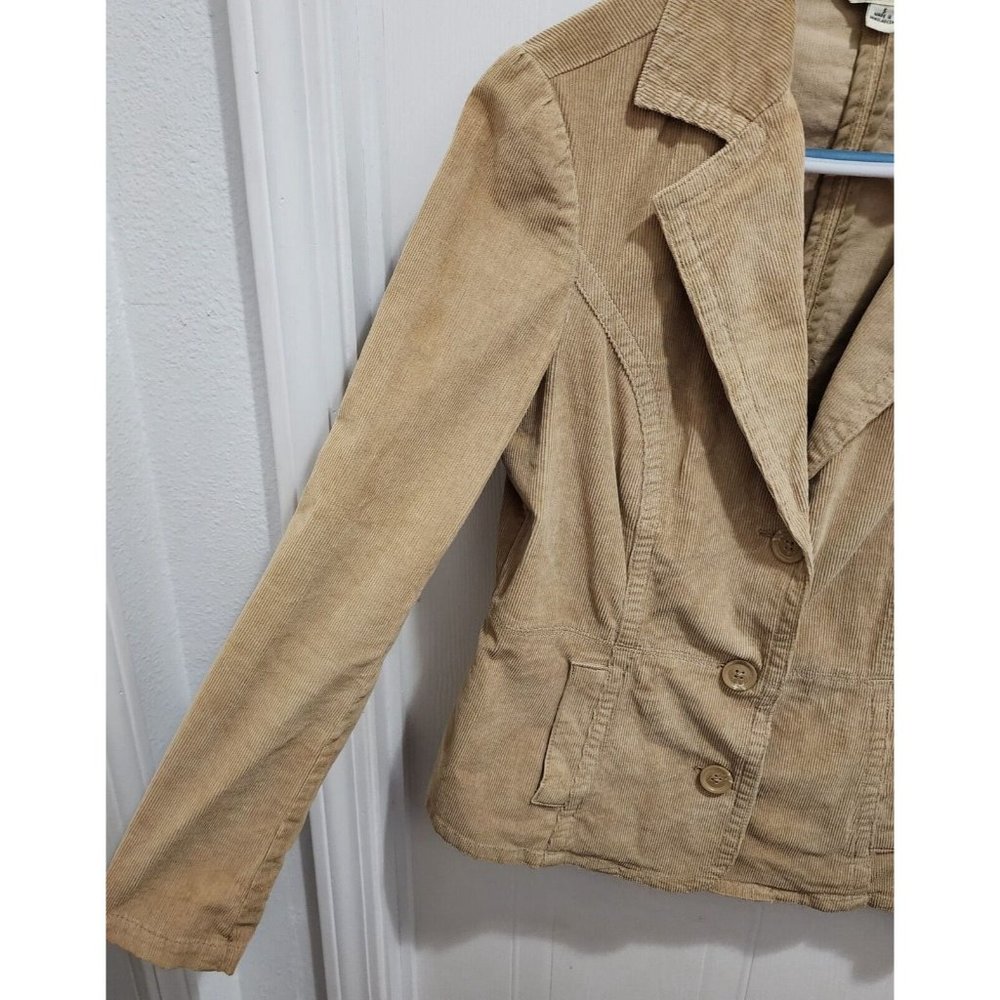 St. John's Bay Womens Corduroy 3-Button Blazer Jacket Pocket Cotton Stretch Sz S - Picture 5 of 11